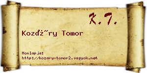 Kozáry Tomor névjegykártya